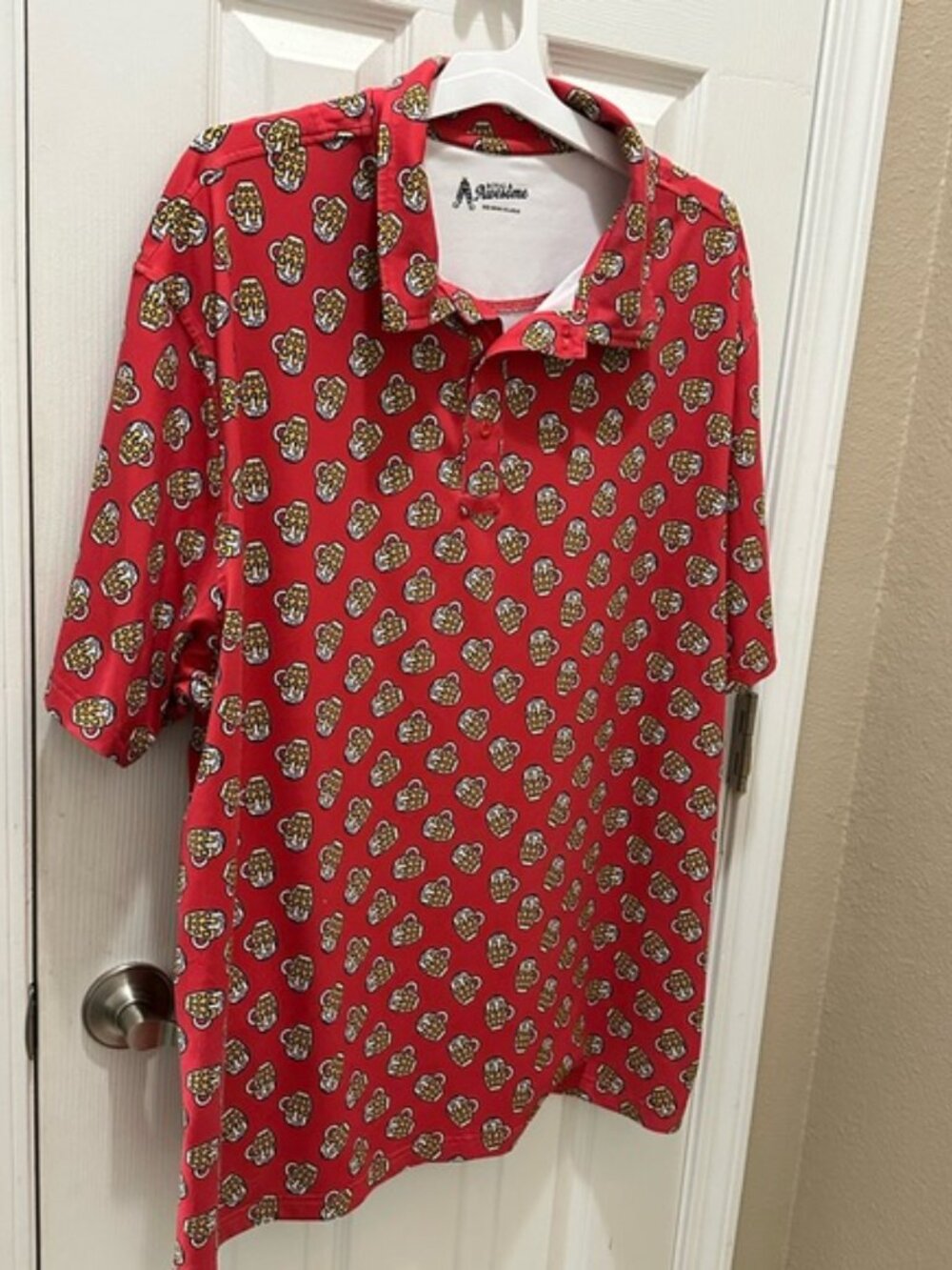 Royal & Awesome Golf Polo Shirt BEER MUGS Men's XXL Red - Picture 12 of 12